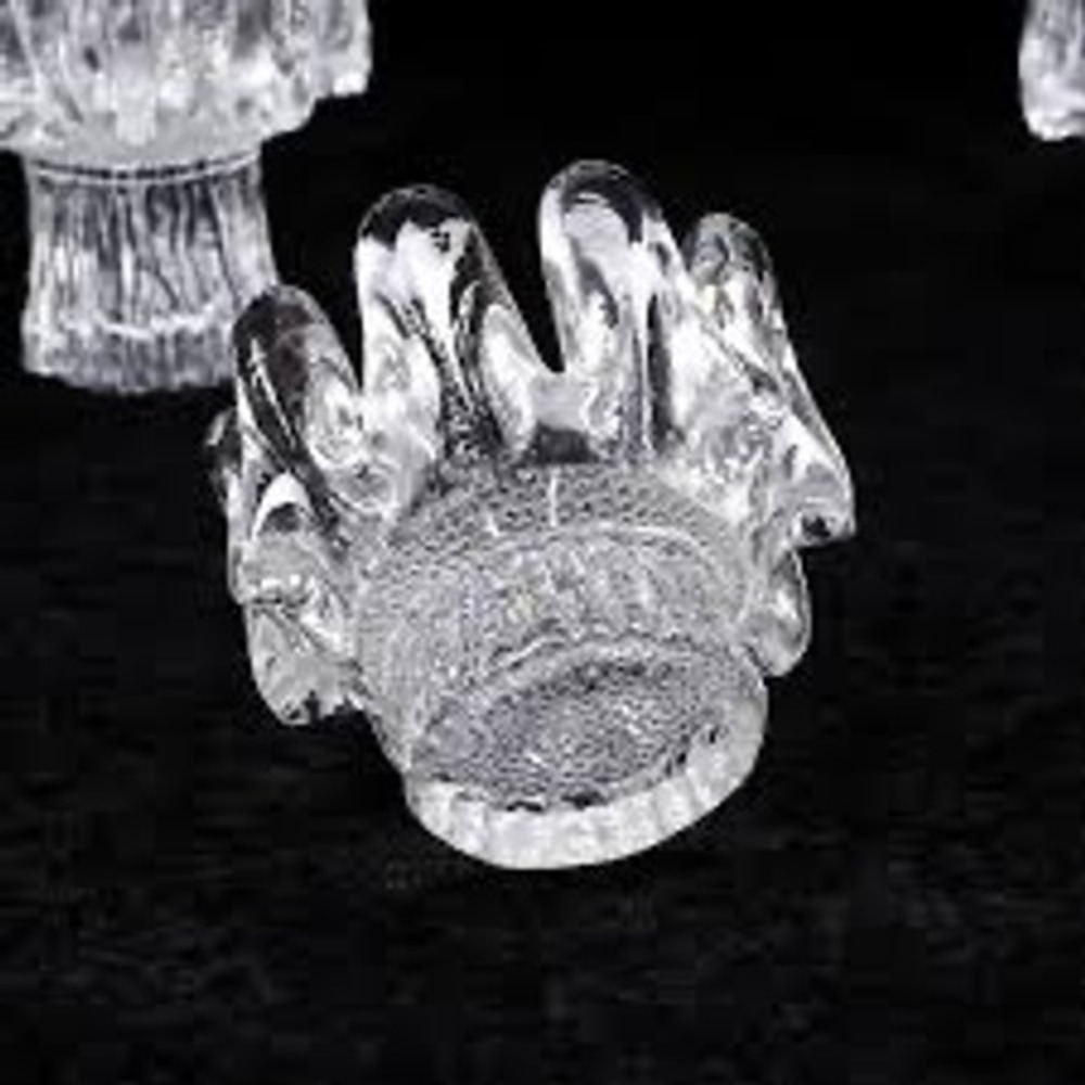 Kosta Boda Sunflower Candleholder Goran Warff 1970s Swedish Art Glass Clear MCM - Picture 3 of 16